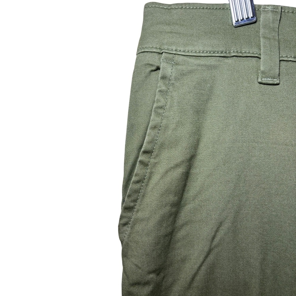 Gap Relaxed Girlfriend Chino Pants Womens 6 Olive Green Cuffed Mid Rise New - Picture 4 of 10